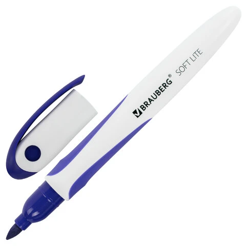 Маркер стираемый для белой доски СИНИЙ, BRAUBERG "SOFT LITE", 3 мм, Маркер стираемый для белой доски СИНИЙ, BRAUBERG "SOFT LITE", 3 мм,