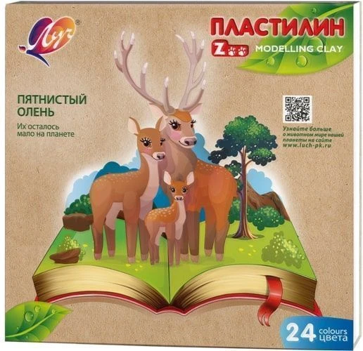 Пластилин ЛУЧ ZOO 24 цв. 360 г со стеком