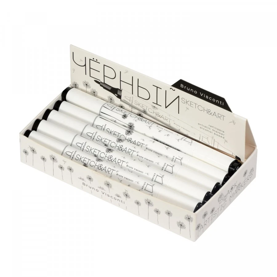 ДВУСТОРОННИЙ СКЕТЧ МАРКЕР "SKETCH&ART" ЧЕРНЫЙ