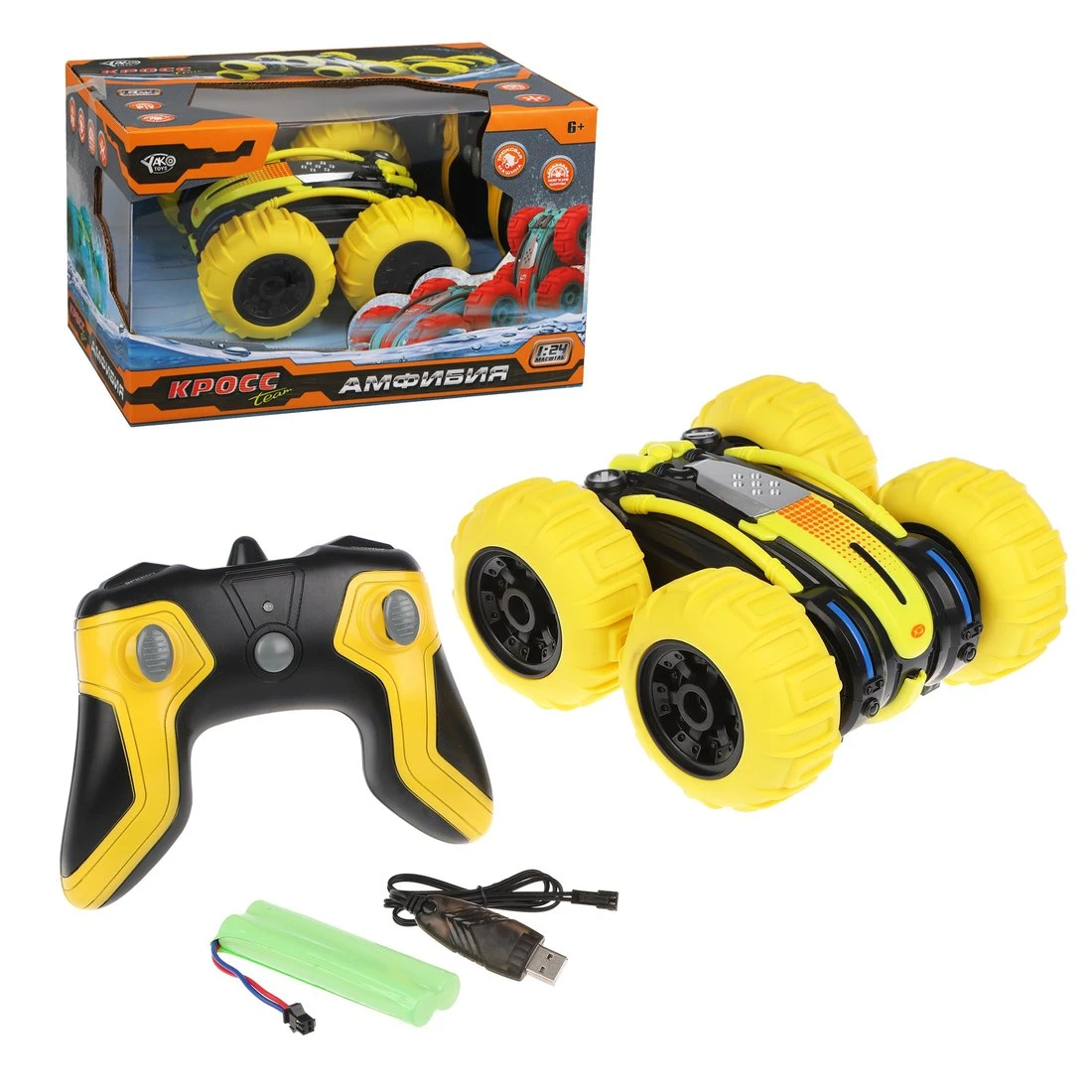Машина трюковая Амфибия на радиоуправлении, мягкие шины, аккум., USB шнур, Машина трюковая Амфибия на радиоуправлении, мягкие шины, аккум., USB шнур,