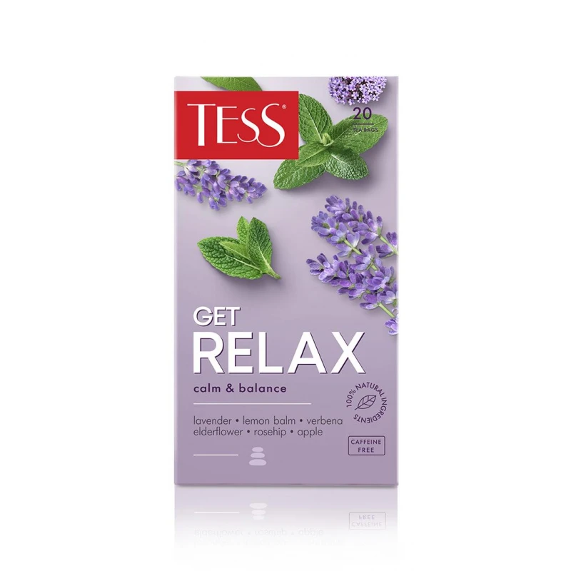 Чай Tess Get Relax чайный напиток с добавками, 1,5гх20шт/уп Чай Tess Get Relax чайный напиток с добавками, 1,5гх20шт/уп