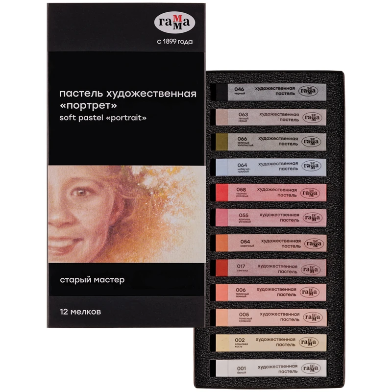 Пастель художественная Гамма "Старый мастер. Портрет", 12 цветов,
