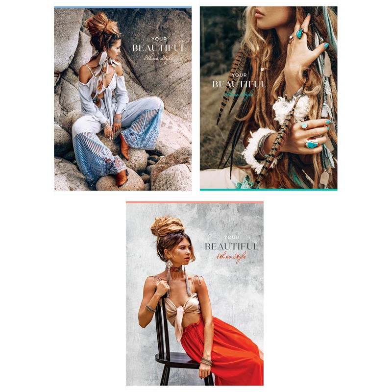 Тетрадь 96л., А4, клетка ArtSpace "Девушки. Этно"