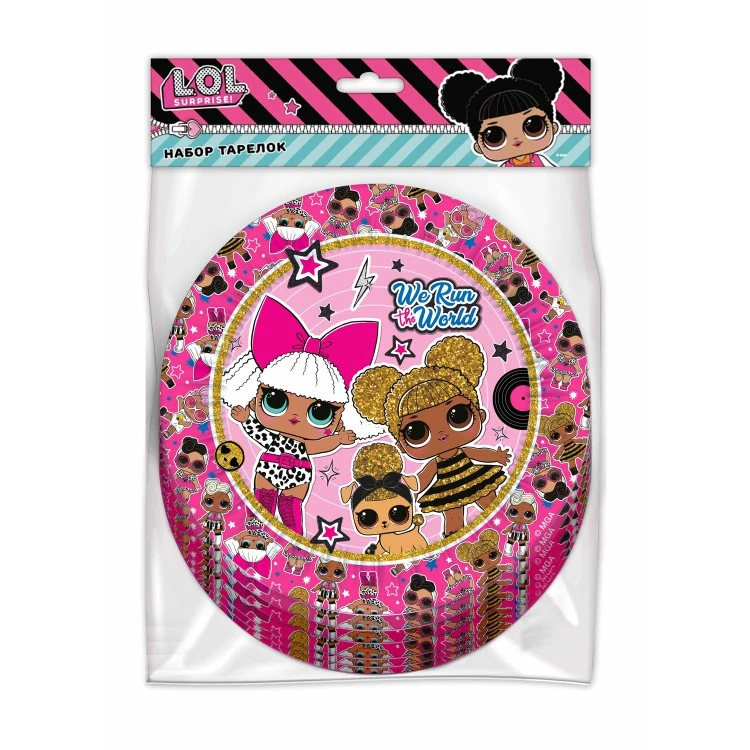 LOL. Набор бумажных тарелок (розовые с паттерном), 6 штук d=180 мм. LOL. Набор бумажных тарелок (розовые с паттерном), 6 штук d=180 мм.