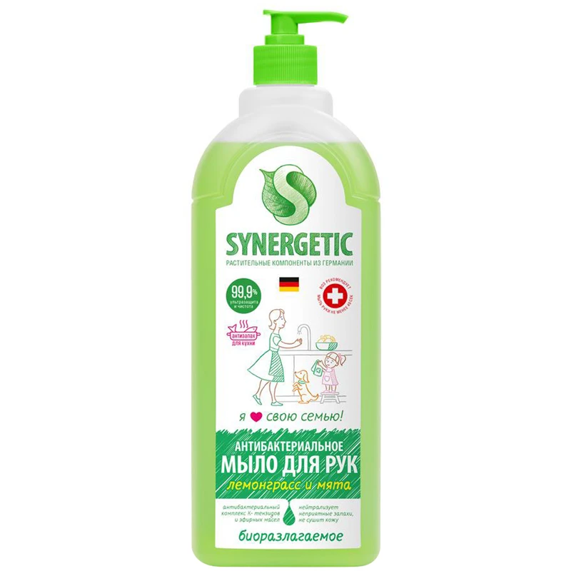"Мыло жидкое Synergetic ""Лемонграсс и мята"",