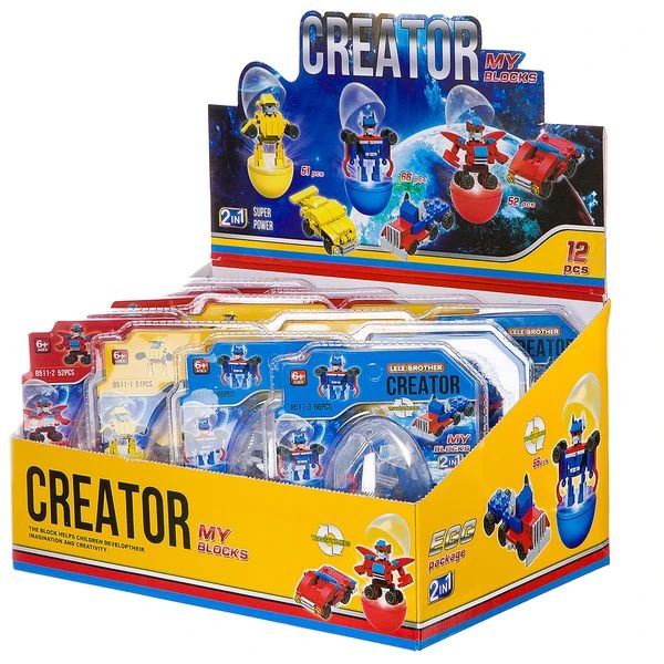 Набор 12шт. пласт. конструкторов в яйце 2в1, ВОХ 33х23х18 см, 4 вида, арт. Набор 12шт. пласт. конструкторов в яйце 2в1, ВОХ 33х23х18 см, 4 вида, арт.