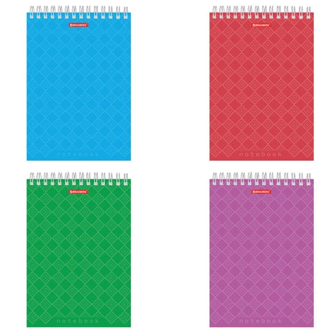 Блокнот А5 60 листов, гребень, жесткая подложка, клетка, BRAUBERG Блокнот А5 60 листов, гребень, жесткая подложка, клетка, BRAUBERG