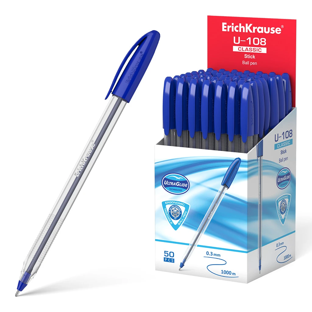 Ручка шариковая ErichKrause® U-108 Classic Stick 1.0, Ultra Glide Technology, Ручка шариковая ErichKrause® U-108 Classic Stick 1.0, Ultra Glide Technology,
