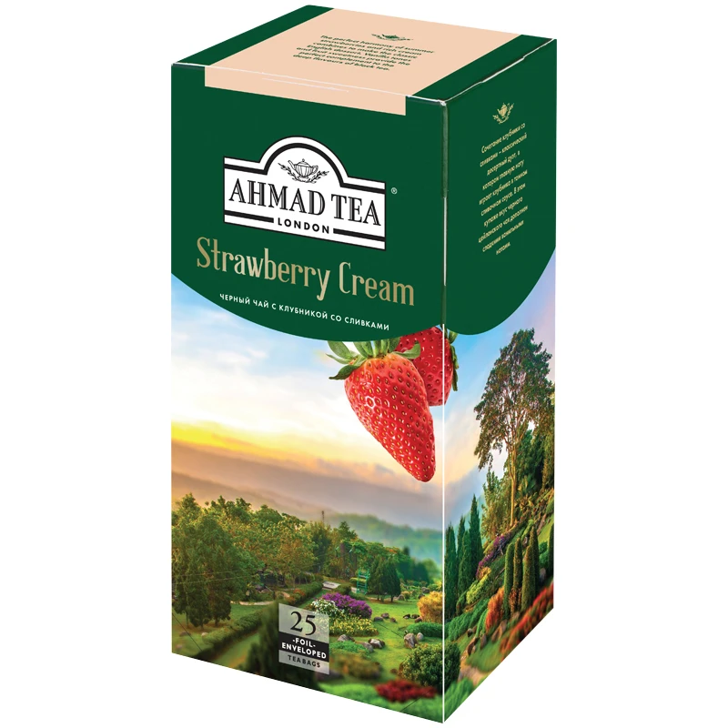 Чай Ahmad Tea "Strawberry Cream", черный, с аром. клубники со Чай Ahmad Tea "Strawberry Cream", черный, с аром. клубники со
