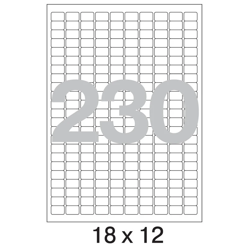 Этикетки самоклеящиеся Office Label 18х12 мм/230шт. на листе А4 50 листов Этикетки самоклеящиеся Office Label 18х12 мм/230шт. на листе А4 50 листов
