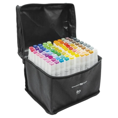 Маркеры для скетчинга двусторонние BRAUBERG ART DEBUT "WHITE", НАБОР