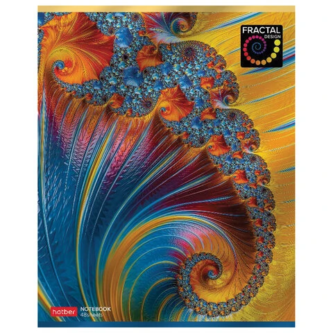 Тетрадь А5 48 л. HATBER скоба, клетка, металлизированный картон, Тетрадь А5 48 л. HATBER скоба, клетка, металлизированный картон,