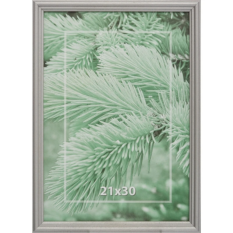 Рамка 21х30см деревянная, профиль №1, цвет серебро