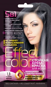 Арт.4911 ФИТО К Крем-краска для волос Effect Color тон Иссиня-Чёрный 50мл (саше) Арт.4911 ФИТО К Крем-краска для волос Effect Color тон Иссиня-Чёрный 50мл (саше)