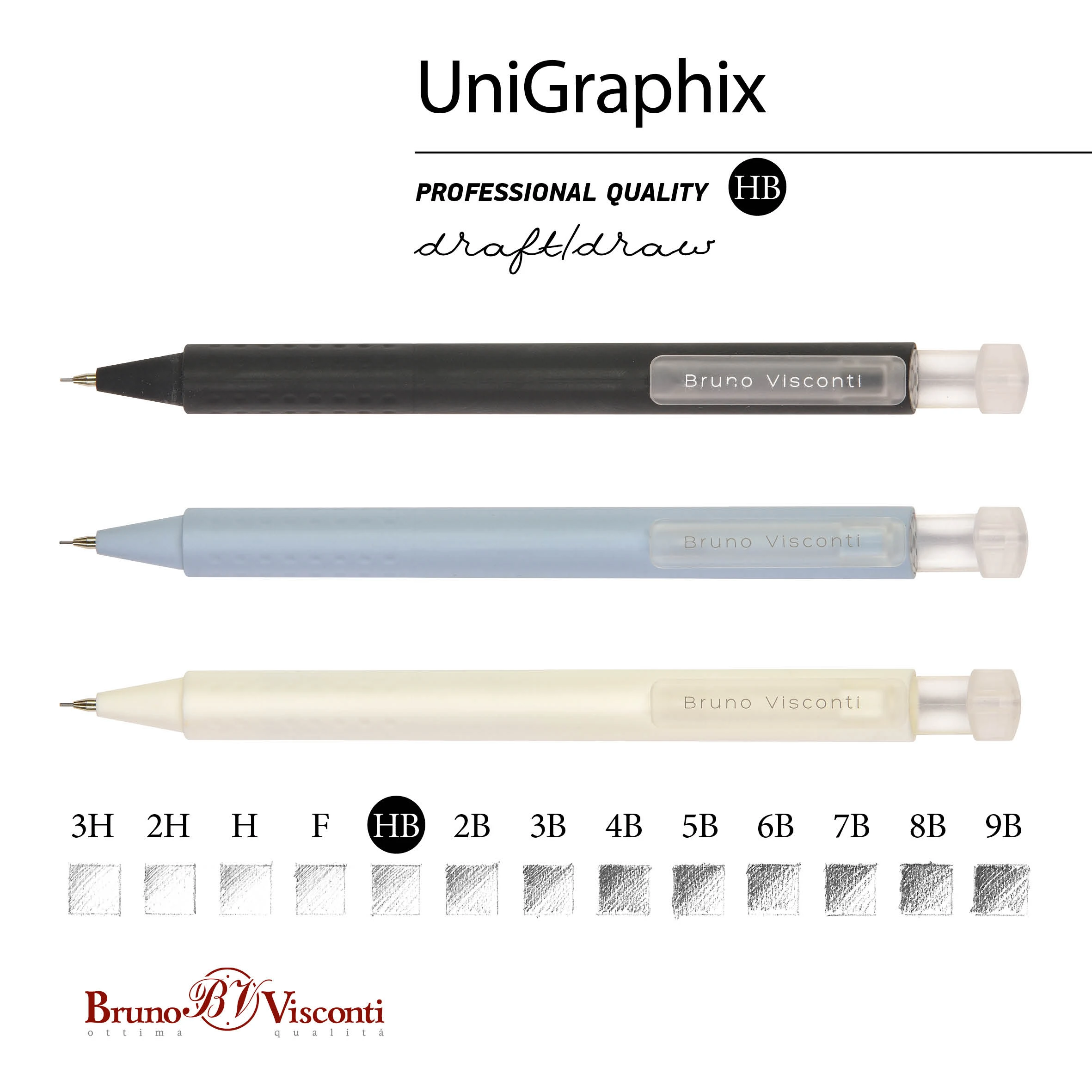 КАРАНДАШ МЕХАНИЧЕСКИЙ ТРЕХГРАННЫЙ "UniGraphix" 0.5 ММ, твердость HB, 3 КАРАНДАШ МЕХАНИЧЕСКИЙ ТРЕХГРАННЫЙ "UniGraphix" 0.5 ММ, твердость HB, 3