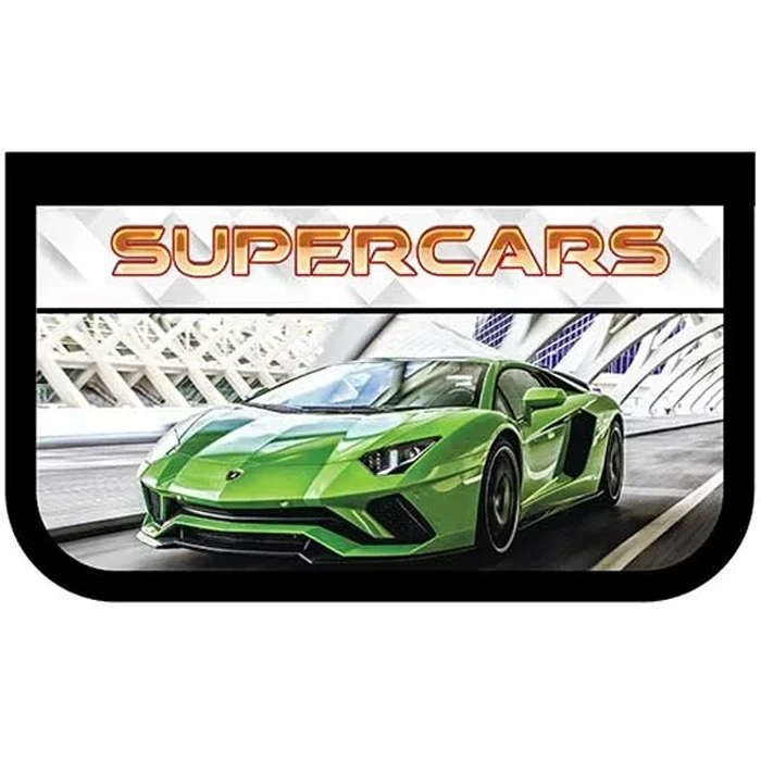 Пенал 2отдел. 190*120мм Super cars с откидной планкой