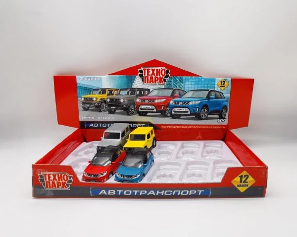 Машина металл SUZUKI VITARA/JIMNY 12 см, двери,багаж,инерц,ассорт,дисп.