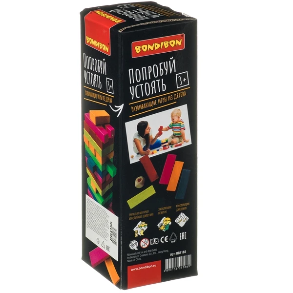 Развивающие игры из дерева Bondibon, Игра-балас «ПОПРОБУЙ УСТОЯТЬ», цветная