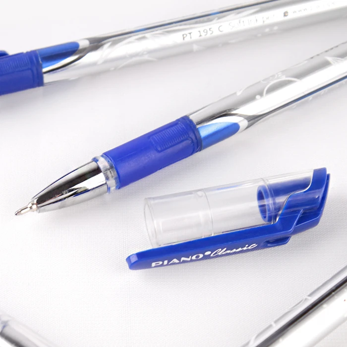 Ручка шариковая синяя на масляной основе "Piano" корпус с резиновым