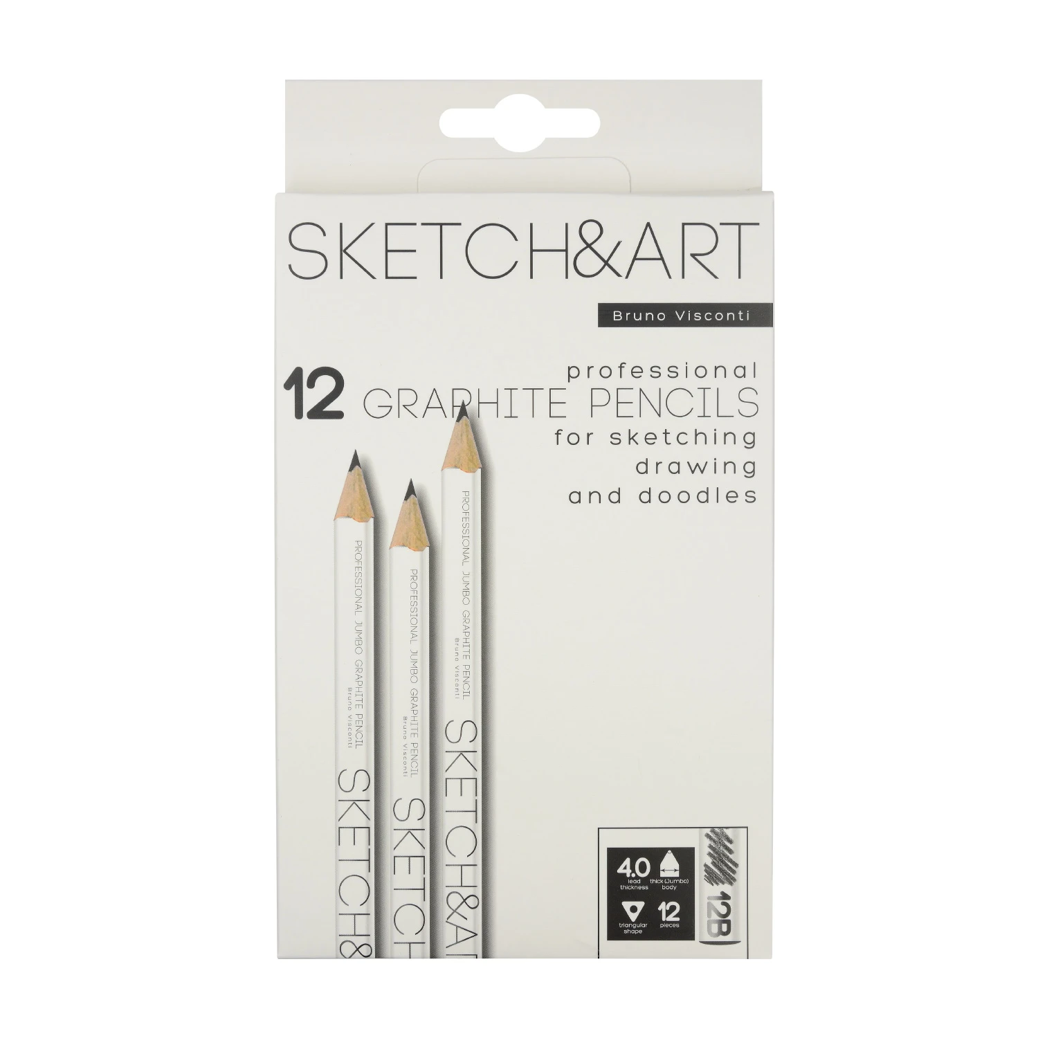 КАРАНДАШ ЧЕРНОГРАФИТОВЫЙ "Sketch&Art. Jumbo" 12В, 4 MM КАРАНДАШ ЧЕРНОГРАФИТОВЫЙ "Sketch&Art. Jumbo" 12В, 4 MM