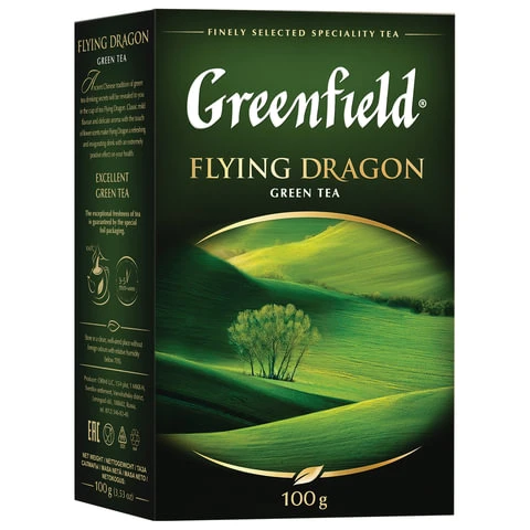 Чай GREENFIELD (Гринфилд) "Flying Dragon", зеленый, листовой, 100 г, Чай GREENFIELD (Гринфилд) "Flying Dragon", зеленый, листовой, 100 г,