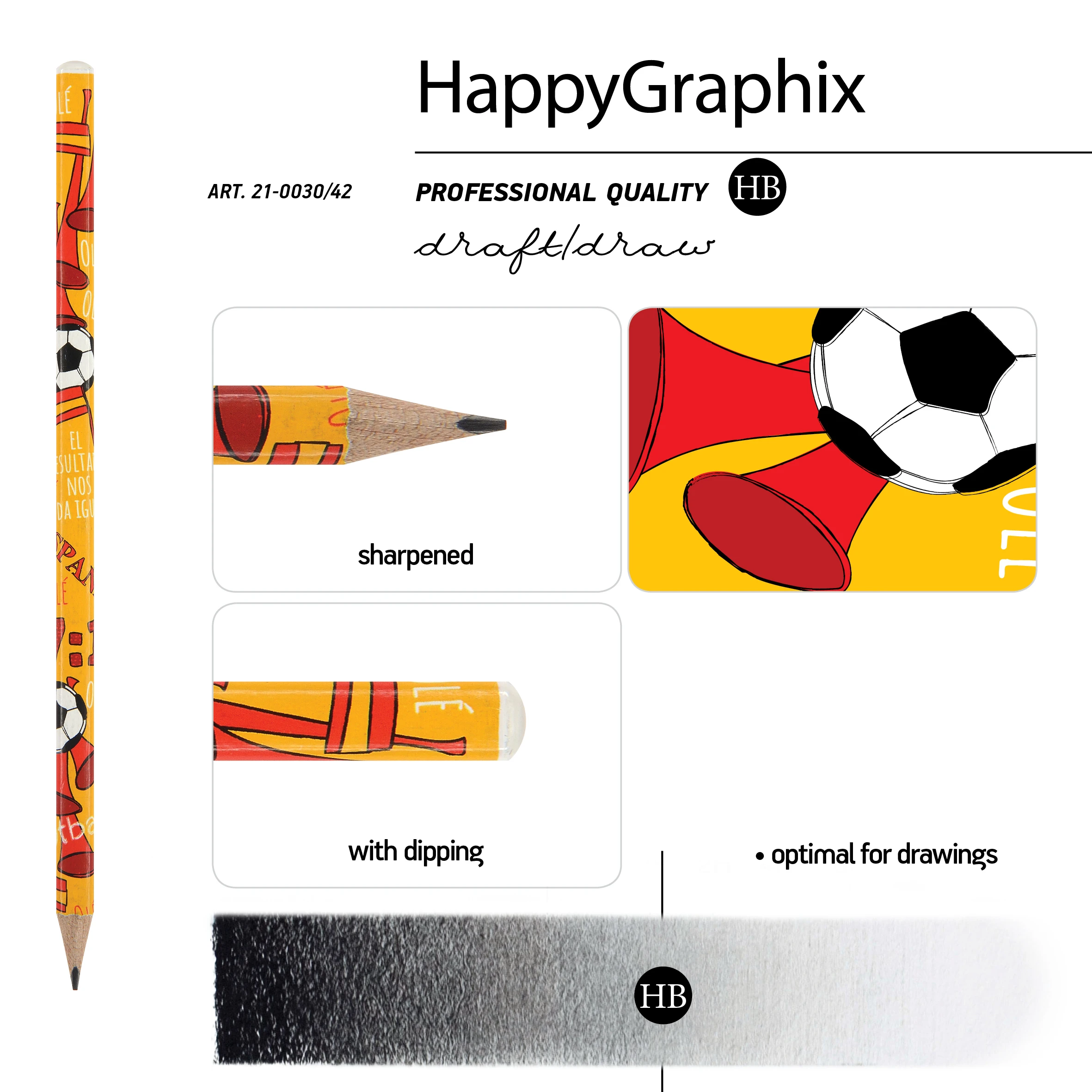 КАРАНДАШ ЧЕРНОГРАФИТОВЫЙ "HappyGraphix. Футбол.Чемпионы. Испания" НВ КАРАНДАШ ЧЕРНОГРАФИТОВЫЙ "HappyGraphix. Футбол.Чемпионы. Испания" НВ