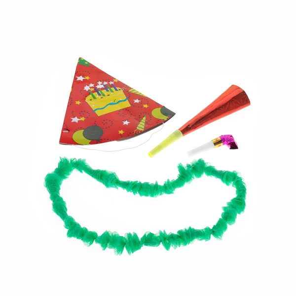 Карнавальный набор: бумажный колпак, дудка, язычок, украшение на шею Карнавальный набор: бумажный колпак, дудка, язычок, украшение на шею