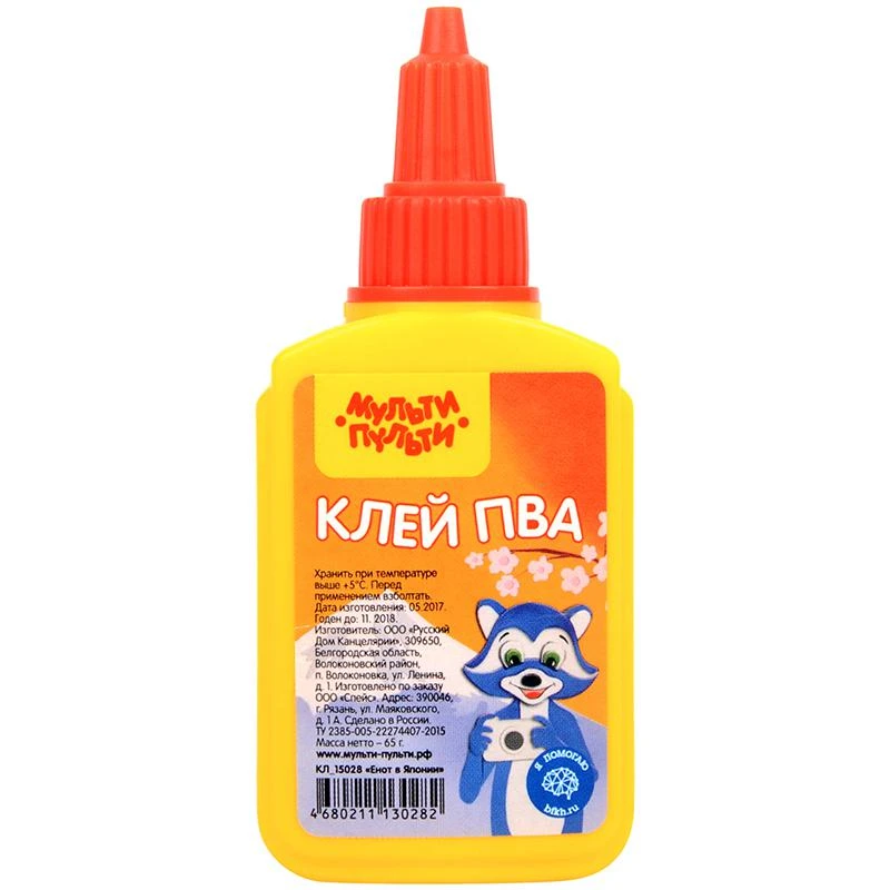 Клей ПВА Мульти-Пульти "Енот в Японии", 65г.: КЛ_15028 штр.: