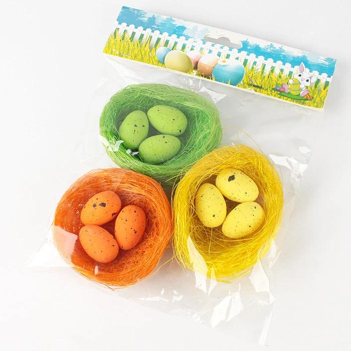 Сувенир декоративный "Гнезда с яйцами" 3шт/уп (набор) Сувенир декоративный "Гнезда с яйцами" 3шт/уп (набор)