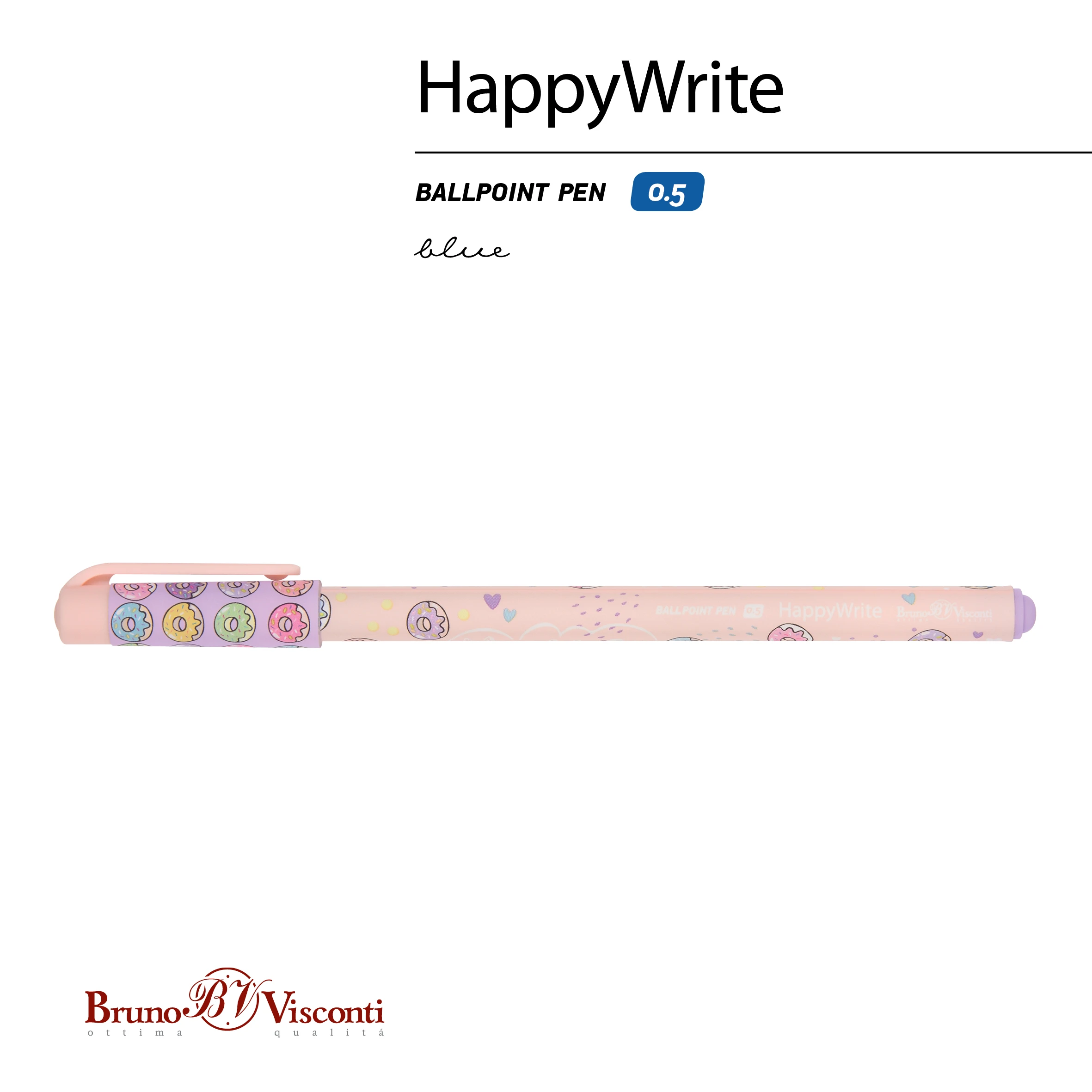РУЧКА "HappyWrite. My Sweet. Пончики" 0.5 ММ, СИНЯЯ РУЧКА "HappyWrite. My Sweet. Пончики" 0.5 ММ, СИНЯЯ