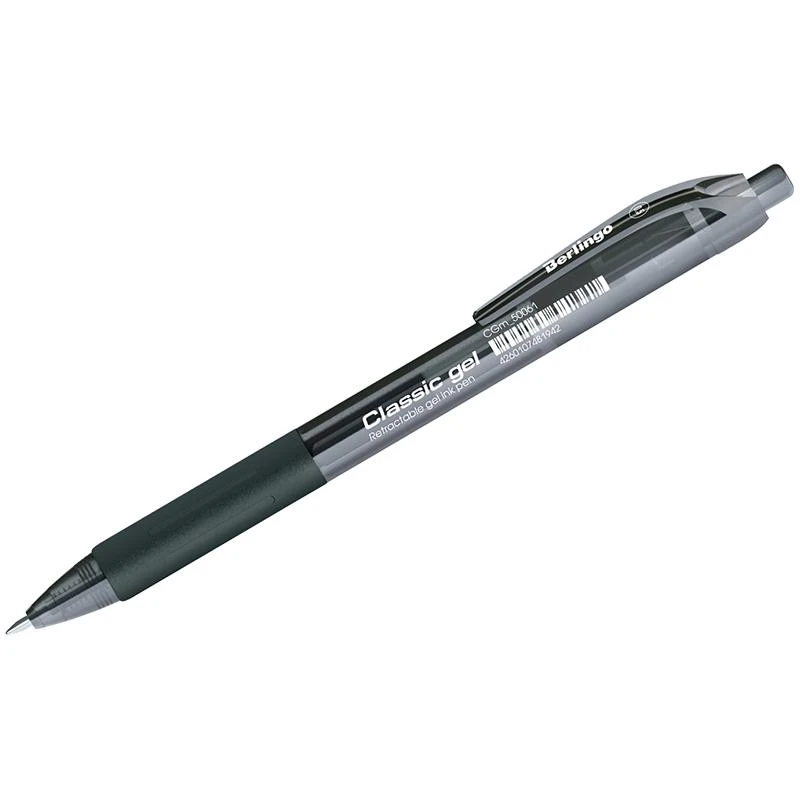 Ручка гелевая автоматическая "Classic Gel" черная, 0,5мм, грип