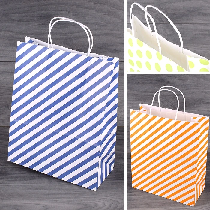 Пакет подарочный 33*26*12см "Darvish" ассорти горошек,полоски
