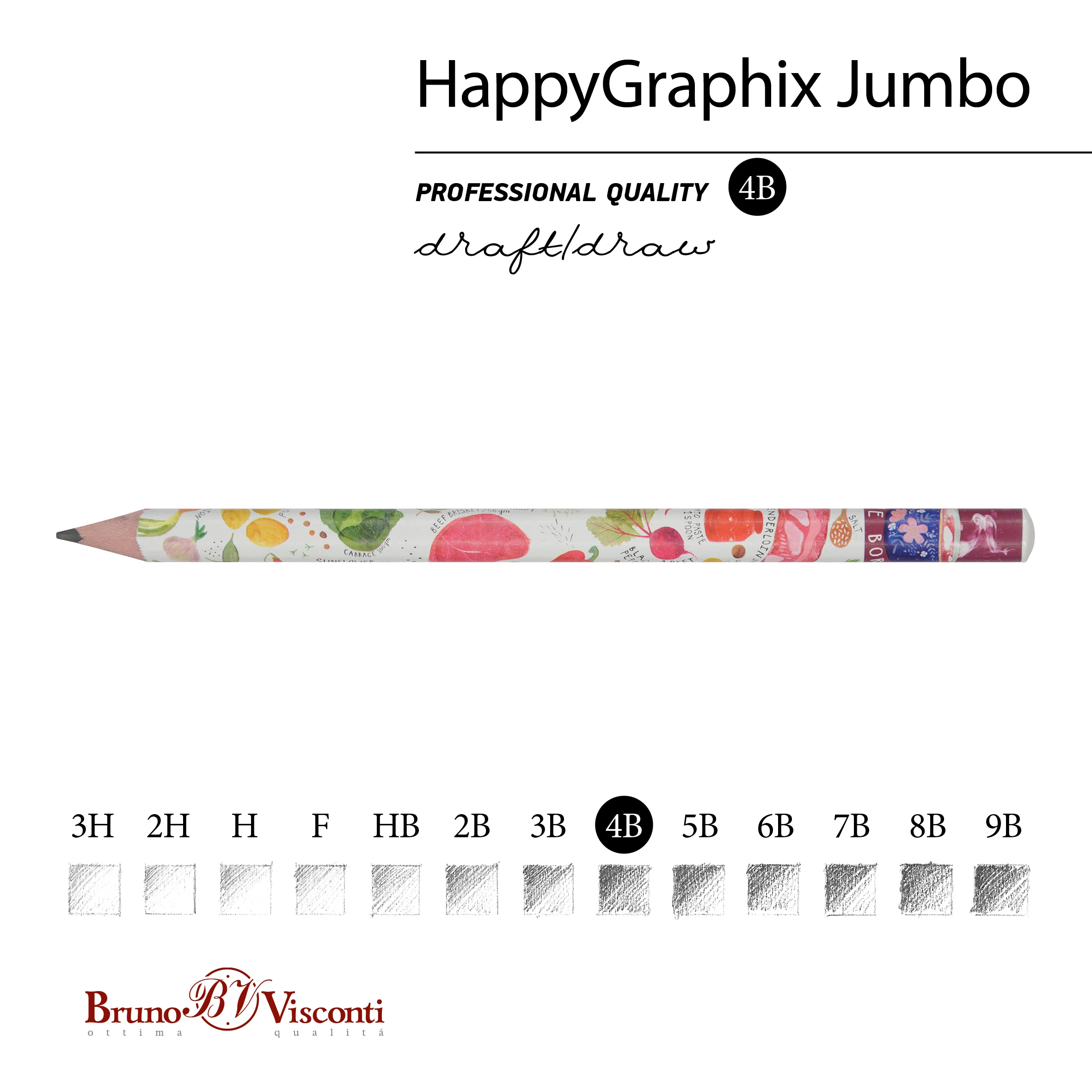 КАРАНДАШ ЧЕРНОГРАФИТОВЫЙ "HappyGraphix Jumbo. Славянская трапеза" 4В, КАРАНДАШ ЧЕРНОГРАФИТОВЫЙ "HappyGraphix Jumbo. Славянская трапеза" 4В,