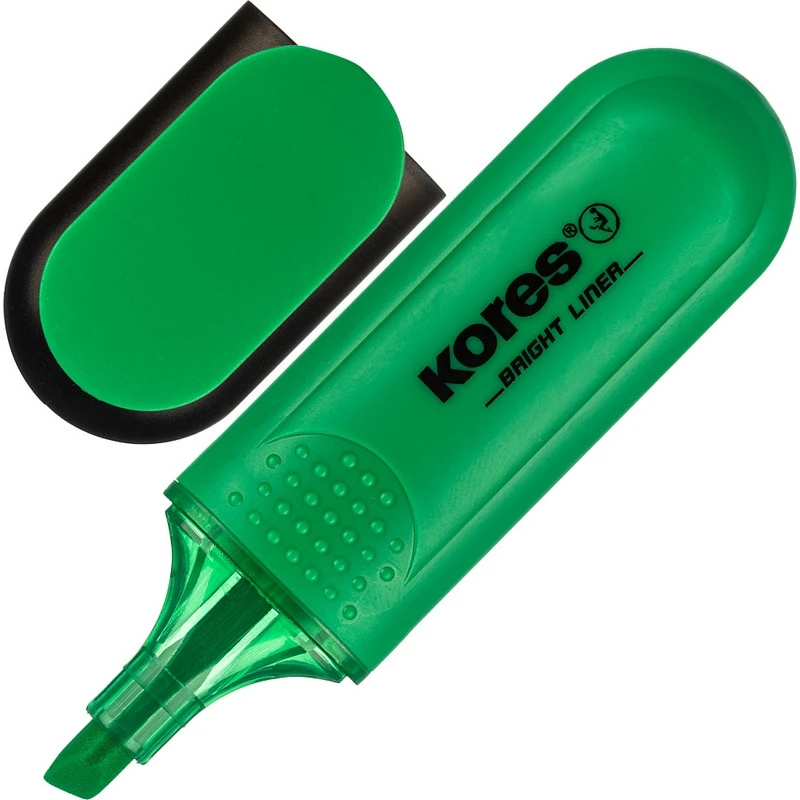 Маркер выделитель текста KORES зелёный 1-5мм '36105 штр.  9023800361059