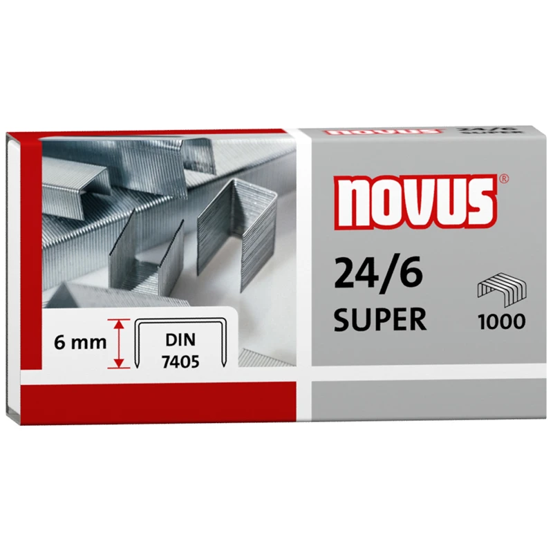 Скобы для степлера №24/6 Novus, оцинкованные, 1000шт. Скобы для степлера №24/6 Novus, оцинкованные, 1000шт.