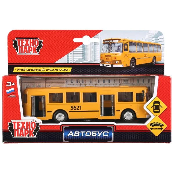 Машина металл АВТОБУС, 15 см, двери, инерц. Технопарк