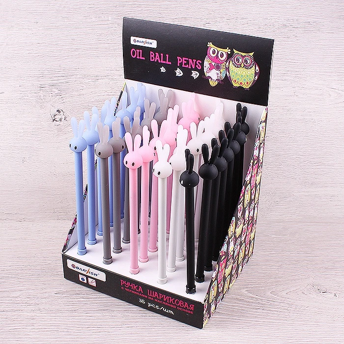 Ручка шариковая синяя на масляной основе "Darvish" "зайка"