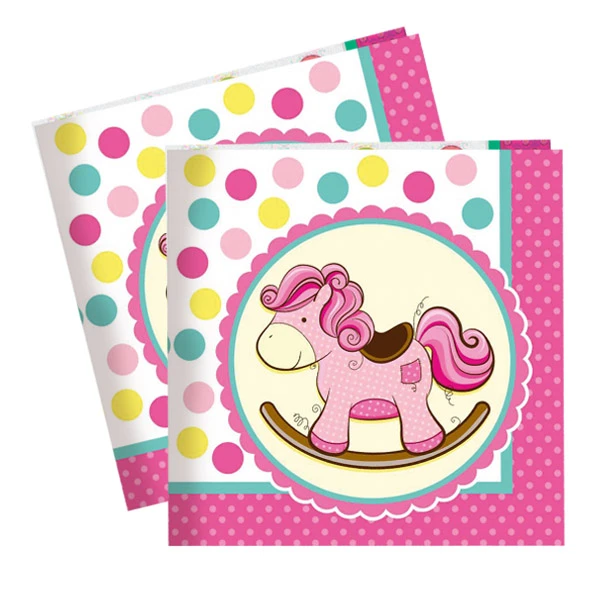 Салфетки Лошадка Малышка розовая 33х33 см 20 шт