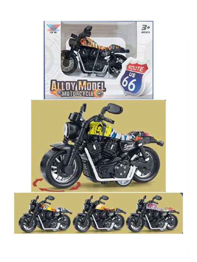 Мотоцикл металлический, инерционный, в ассортименте