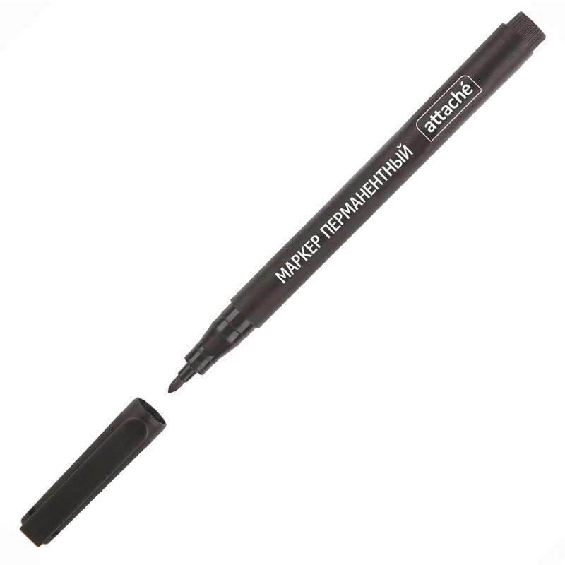 Маркер перманентный ATTACHE черный 1 мм. Маркер перманентный ATTACHE черный 1 мм.