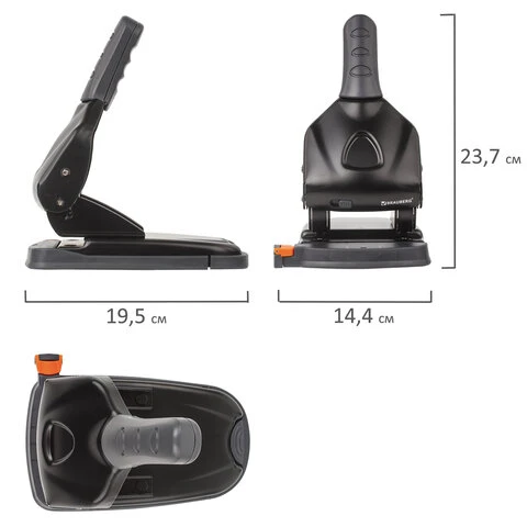 Дырокол металлический МОЩНЫЙ BRAUBERG "Heavy duty" до 65 листов,