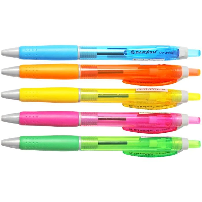 Ручка автоматическая син. "Darvish" корпус прозрачный цветной с