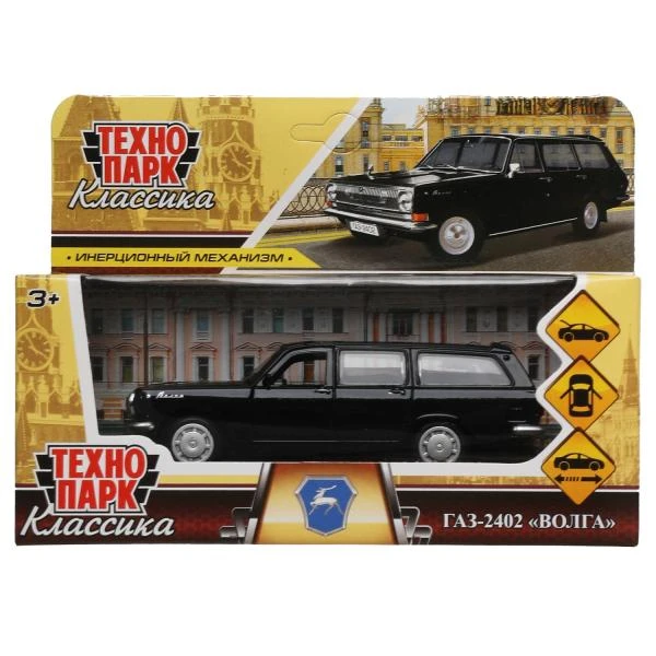 Машина металл Группа ГАЗ ГАЗ-2402 "ВОЛГА" 12 см, двери, багаж, черная,