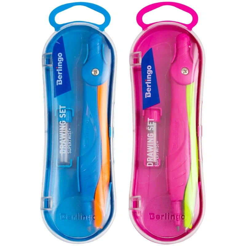 Готовальня Berlingo "Supertwist", 2 предмета, пластиковый циркуль Готовальня Berlingo "Supertwist", 2 предмета, пластиковый циркуль