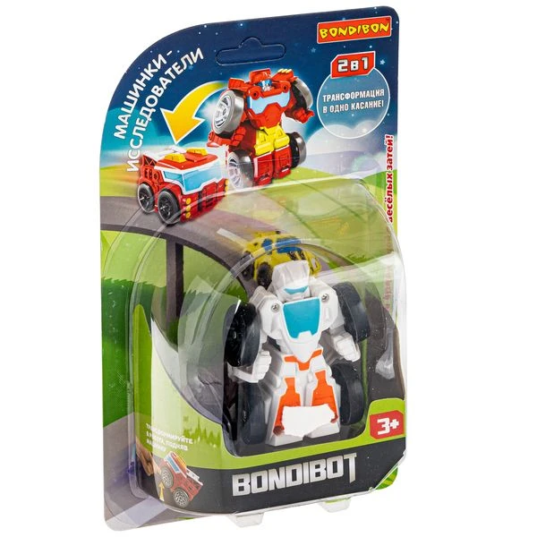 Трансформер 2в1 BONDIBOT робот-машинка исследователь, трансформация в одно
