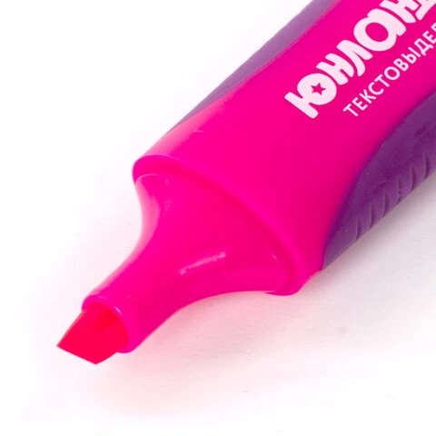 Текстовыделитель ЮНЛАНДИЯ "ELASTIC", РОЗОВЫЙ, прорезиненный корпус,