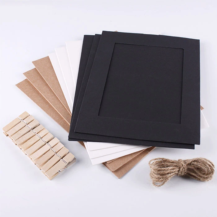 Растяжка с фоторамками 8*10,5 см (10 бум.рамок + 10 прищепок + шпагат) набор