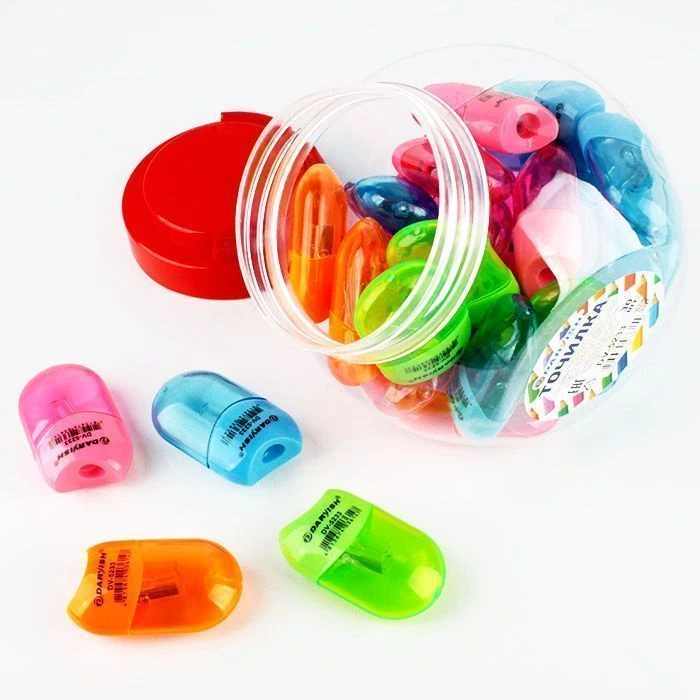 Точилка пластиковая "Darvish" ассорти с контейнером Точилка пластиковая "Darvish" ассорти с контейнером