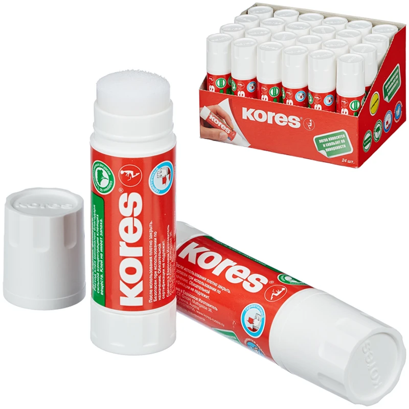 Клей-карандаш Kores, 15г, прозрачный Клей-карандаш Kores, 15г, прозрачный