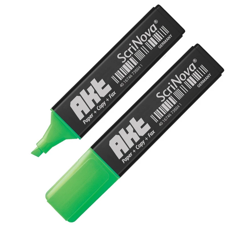 Маркер выделитель текста ScriNova Akt зелёный 1-5 мм